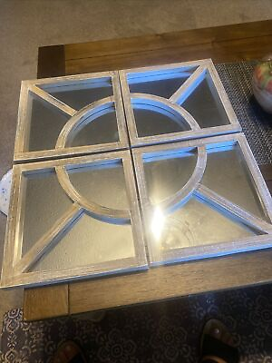 #ad Farmhouse Decor Wall Mirror Geometric 4 Pc. Mirror Set Wood Frame Mirrors $25.00