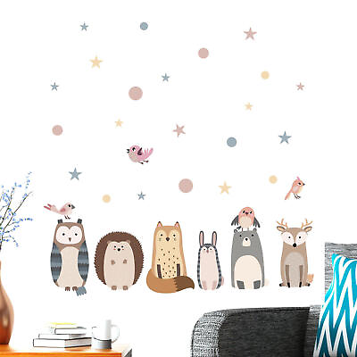 #ad Cartoon Animals Kids Wall Stickers Decal Self Adhesive Stickers for Kids Room $11.24