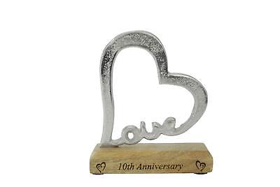 #ad 10th Anniversary Rustic Alluminium Heart Decoration – 10 Year Anniversary hs... $58.43
