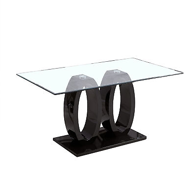 #ad 63quot; x 35quot; Tempered Glass Dining Table for Dining Room Kitchen $499.99