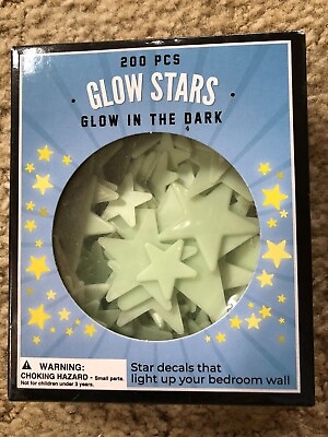 200 Pc Glow Stars Pack Glow In The Dark Stars DIY Bedroom Wall Room Decor New $6.00
