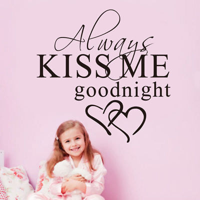 #ad Always Kiss me Goodnight Love Quote Wall Stickers Bedroom Removable Decals Art $2.70