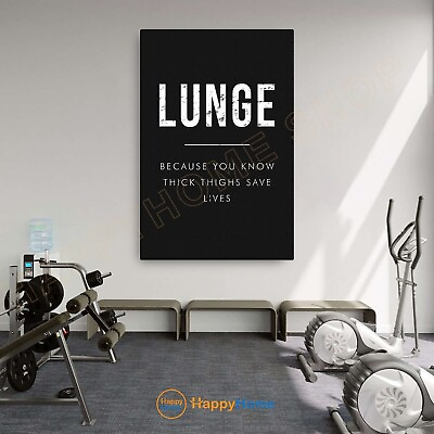 #ad #ad Gym Quote Wall Art Lunge Exercise Workout Room Fitness Gym Print Home Decor P929 $79.75