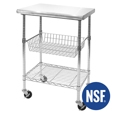 #ad Seville Classics Stainless Steel NSF Kitchen Work Table Cart 24quot; Wx20quot; Dx36quot;H $119.99