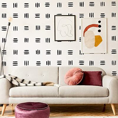 #ad Black Vinyl Wall Decals Peel and Stick Modern Abstract Boho Wall Art 3 Lines $24.28
