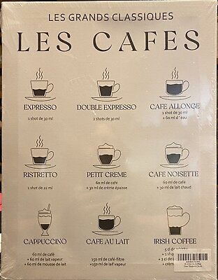 #ad Les Cafes Wall Decor 11.5x15 Ready To Hang Coffee Wall Art $12.00