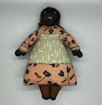 #ad Primitive Black Americana Folk Art Cotton Doll Handmade $14.99
