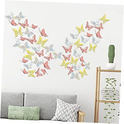 #ad 3D Butterfly Wall Decor 60Pcs 5 Styles 3 Sizes Removable Goldsilverrose Gold $14.36