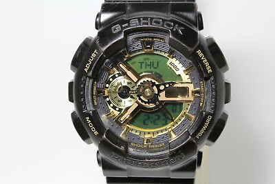 #ad CASIO vintage GA 110BR big case antimagnetic black gold G Shock Watch $250.00