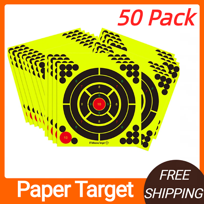 #ad 50 Pack 8quot; Shooting Targets Splatter Gun Rifle Paper Target Exercise Practice $13.15