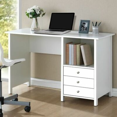 White Techni Mobili Contemporary Home Office Dorm Study Desk W 3 Drawers *NEW* $161.92
