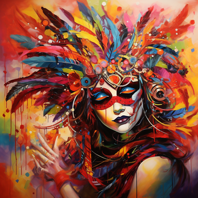 #ad Brazil carnival abstract2 24in H *24in L Wall Art Print $49.99