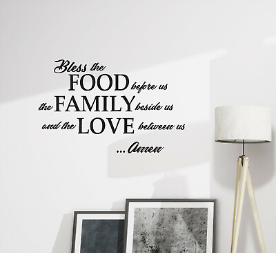 #ad Wall Decal Food Family Love Religion Kitchen Interior Vinyl Decor Black gz497 $23.00