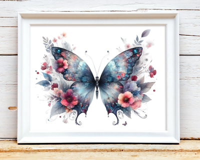 #ad Butterfly Wall Art Print Dark Butterfly Print Wall Art Decor Print Home Decor $9.99