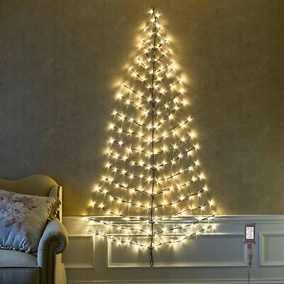 #ad Lighted Brown Wall Tree 6FT 180 Warm White LED Lights for Home Fireplace Chri... $62.19