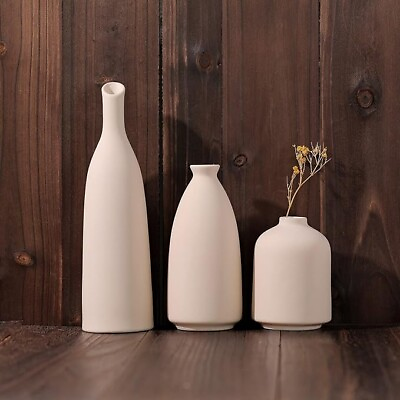 #ad Beige Ceramic Vase for Home Decor 3pcs Small Flower Vases for Table Decor Livi $19.99