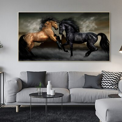 #ad #ad Couple Horses Canvas Painting Canvas Wall Art Print Art Wall Poster Wall Picture $24.43