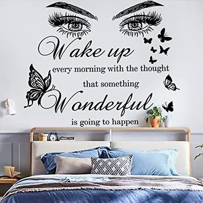 #ad Inspirational Wall Stickers Quotes Vinyl Eyes Eyelash Wall Decals Motivational $17.16