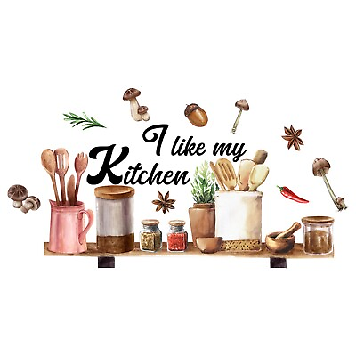 #ad #ad Stylish Kitchen Utensils Wall Stickers Perfect Addition to Your Home Design $11.07