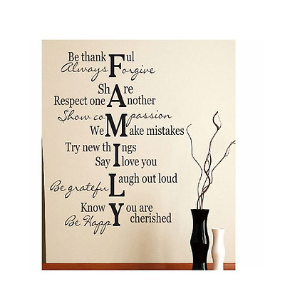 #ad FAMILY Verse Quote Vinyl Art Wall Decal Sticker Lettering Words Saying 17quot; x 36quot; $21.16