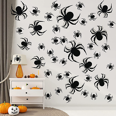 #ad Halloween Wall Decorations DIY Halloween Party Supplies 3D Plastic Spider Decora $8.61