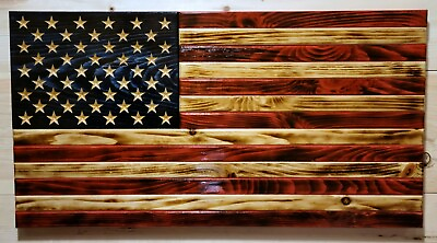 American Transparent rustic wooden flag 19.5quot; x 37quot; $85.00