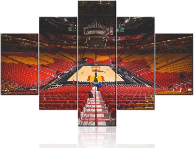 #ad Framed Sports Art Miami Heat Florida Pictures American Airline Arena Paintings 5 $112.82