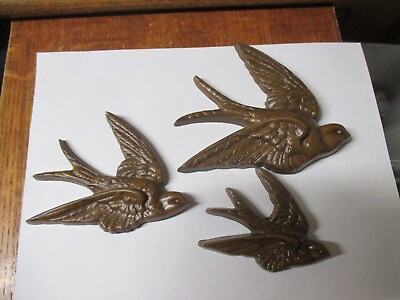 #ad Vintage Home interiors Wall Hanging Swallow Sparrow Bird Plaque Set Of 3 $25.00