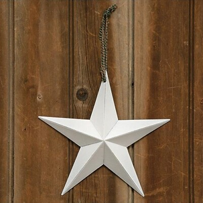 #ad Vintage Farmhouse White Tin Barn Star Primitive Rustic Decor 3.5quot; 8quot; 12quot; 18quot; 24quot; $16.95