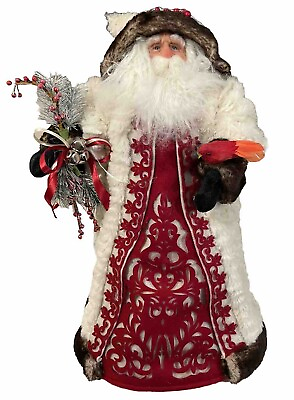#ad Vintage Tree Topper Santa Claus 18quot; Christmas Holiday Decor Cardinal $49.99