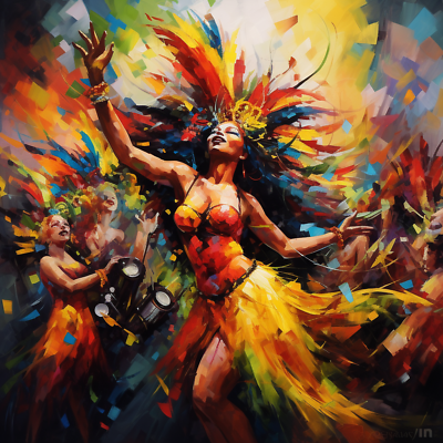 #ad Brazil carnival abstract14 24in H *24in L Wall Art Print $59.99
