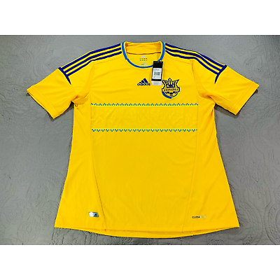 #ad Adidas Ukraine Soccer Jersey NWT 11627 Yellow Home 2012 Large Clima Cool Ykpaiah $89.00