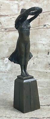 #ad Statue Sculpture Art Deco Style Bronze signed Xmass Gift 4 your Love Figurine $249.00