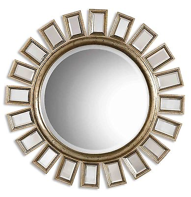 Brilliant 34quot; Sunburst Starburst Wall Mirror HORCHOW Large Mirrored Rays Silver $415.80