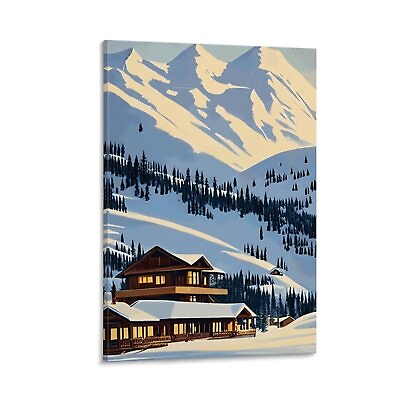 #ad Beaver Creek Usa Ski Resort Vintage Canvas Poster Family Decor Wall Art $75.00