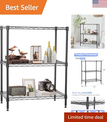 #ad Sturdy 3 Tier Metal Kitchen Shelf Adjustable Storage Rack for Modern Spaces $66.99