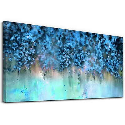 #ad Large Size Abstract Wall Decor For Living Room Bedroom Wall Art Paintings Blu... $153.82