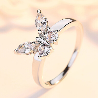 Women Fashion Butterfly Jewelry 925 Silver Ring Wedding Gift Sz 6 10 $1.89