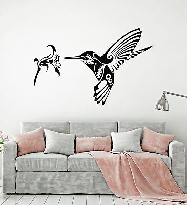#ad Wall Stickers Vinyl Decal Hummingbird bird flower Great Rooms Decor ig1752 $69.99
