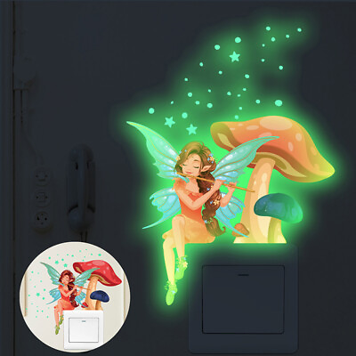 #ad Fairy Mushroom Luminous Wall Stickers for Kids Rooms Girls Room Home DecBI C $3.21