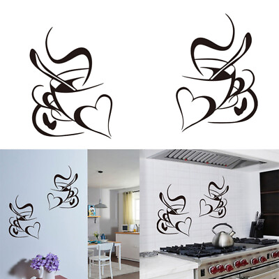 #ad Coffee Cup Wall Stickers for Kitchen Decal Dropshipping Love $9.56