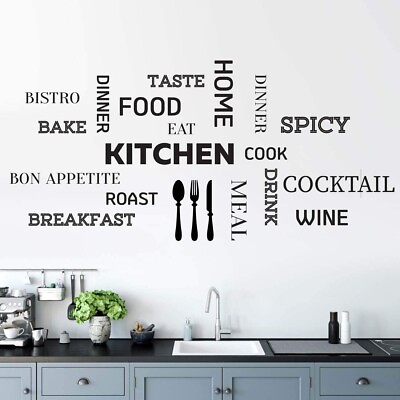 #ad Kitchen Wall Sticker Quote Motivational Lettering Home Wall Decor Vinyl Decal ME $11.99