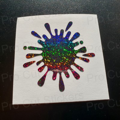 #ad #ad Paint Splat Rainbow Glitter Sparkles Custom Car Bedroom Wall Art Stickers Decal $5.14