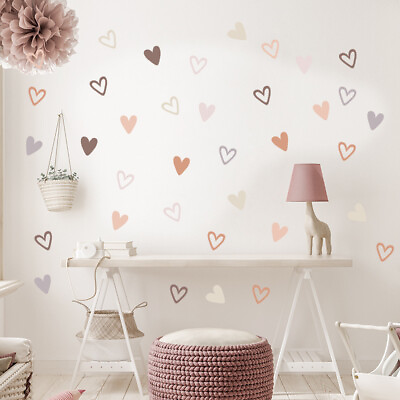 #ad 36pcs Creative Hearts Door Wall Sticker Decal For Children Baby Girls Boys Room $7.60