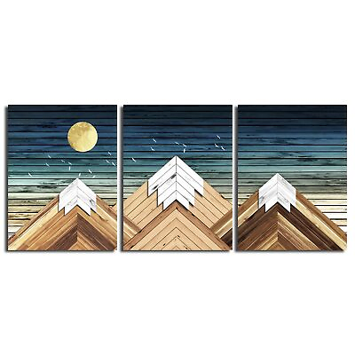 #ad Geometric Mountain Canvas Wall Art for Office BedroomRustic Wall Decor for L... $48.73
