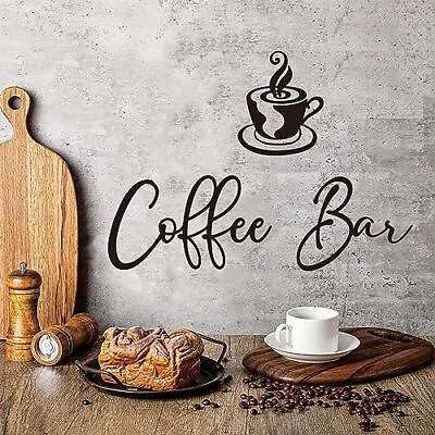 #ad Coffee Bar Sign Coffee Signs Accessories Metal Rustic Hanging Wall Decor Kitc... $18.64