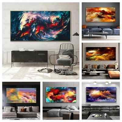 #ad Abstract Colorful Clouds Poster Canvas Print Home Decor Wall Art Canvas Painting $23.74