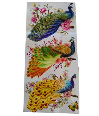 #ad Colorful Peacock Design 7D PVC Vinyl Stickers For Wall Decoration $12.20