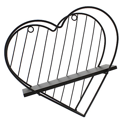 #ad Spec101 Metal Floating Shelf Decorative Heart Design Hanging Shelf Wall Decor $15.66