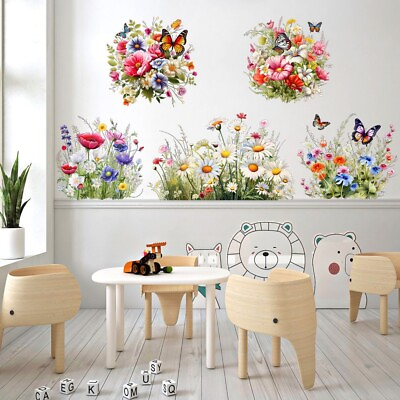 #ad Removable Butterfly Flowers Wall Stickers PVC Nursery Art Mural Decal Home Decor $7.27